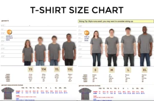 Gildan shirt size chart